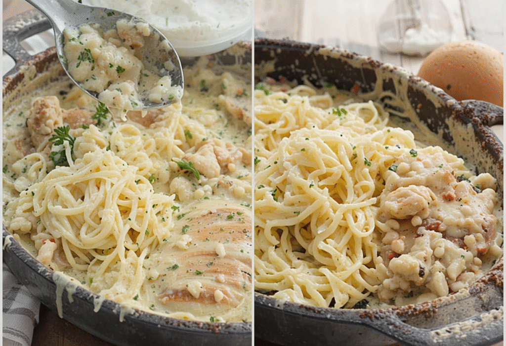 chicken alfredo bake